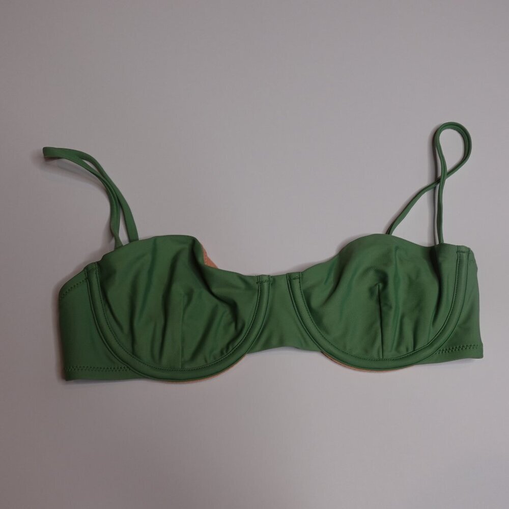 J. CREW Balconette underwire bikini top sage green Women's size 34B